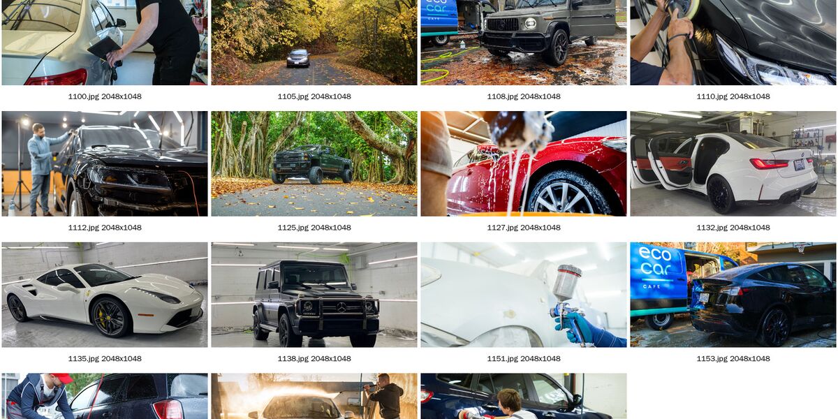 Collage of car wash and detailing photos