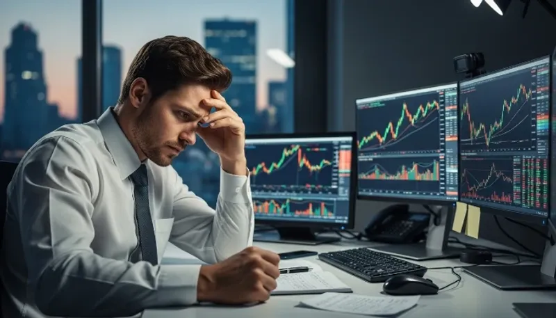 trader refletindo sobre um loss pesado