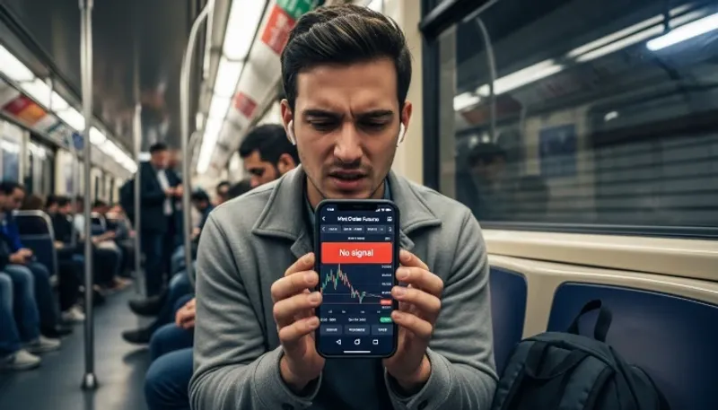 Carlos ficou em apuros no mini-dólar quando ficou sem sinal e o aplicativo travou