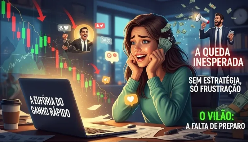 Camila passando por uma avalanche de emoções durante o trade