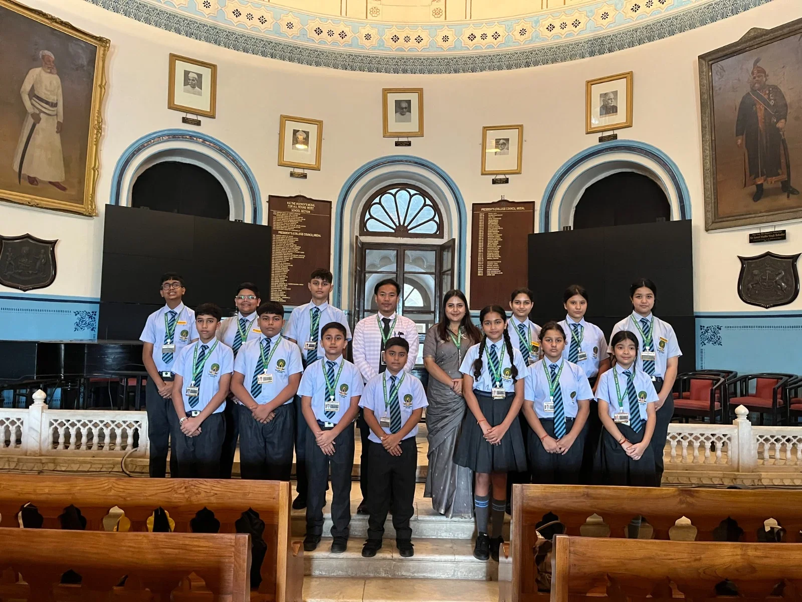 Students visiting a historic building