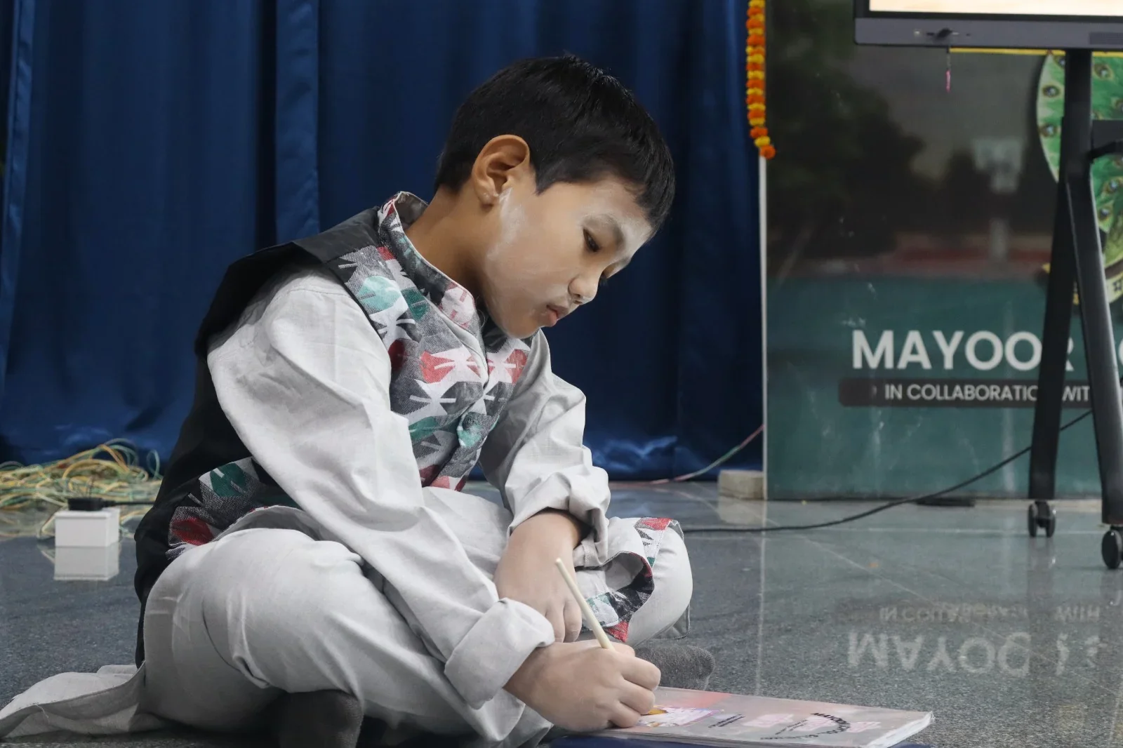 Student at work in the arts