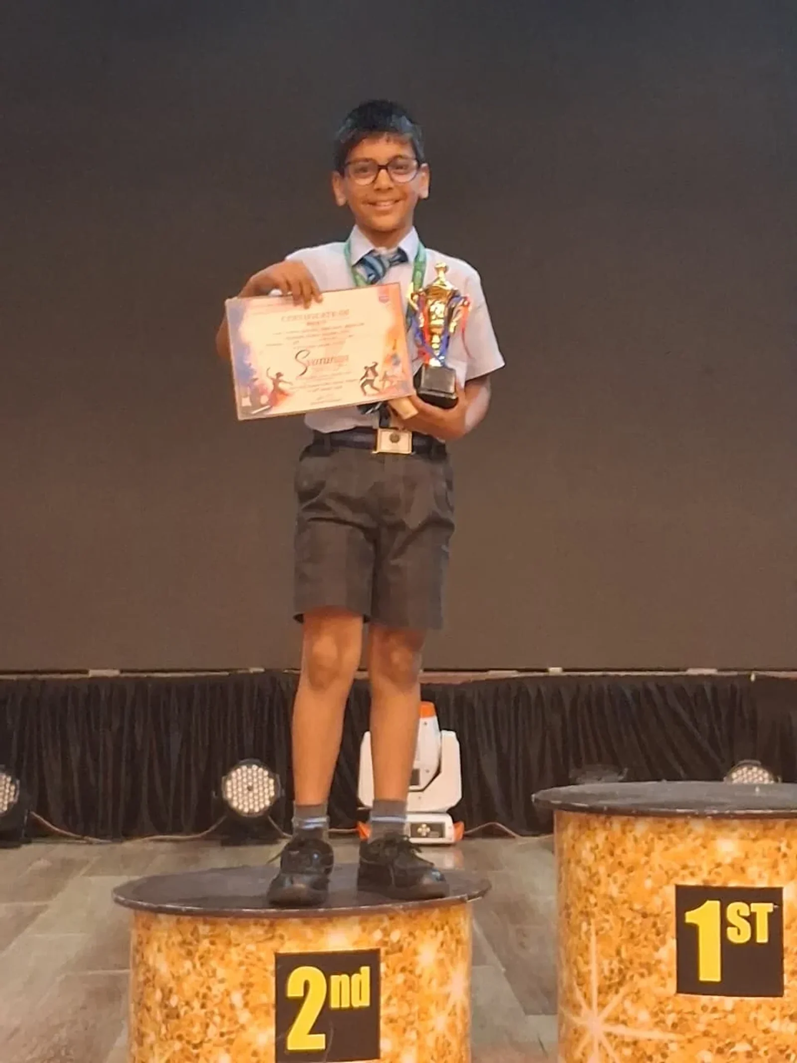 Student receiving an award