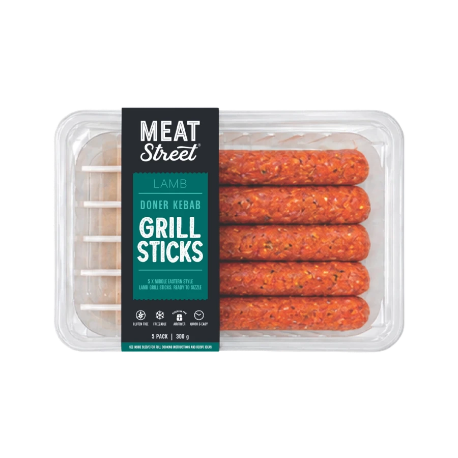 Meat Street Lamb Doner Kebab Grill Sticks, 5 pack