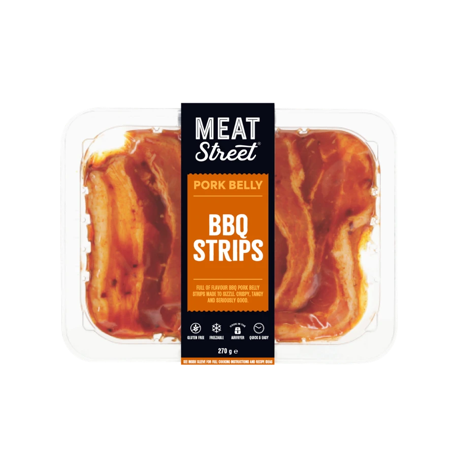 Meat Street Pork Belly BBQ Strips, 270g