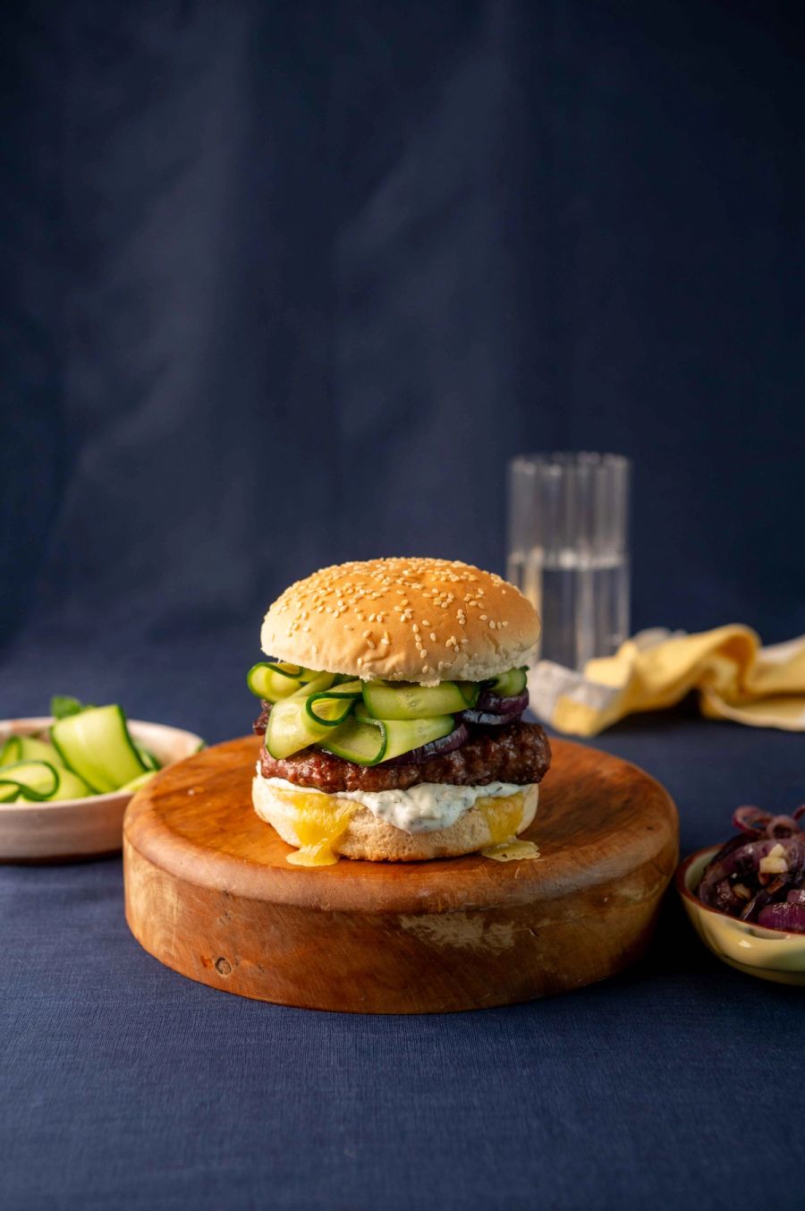 The finished lamb burger