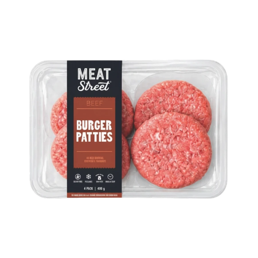 Meat Street Beef Burger Patties, 4 pack