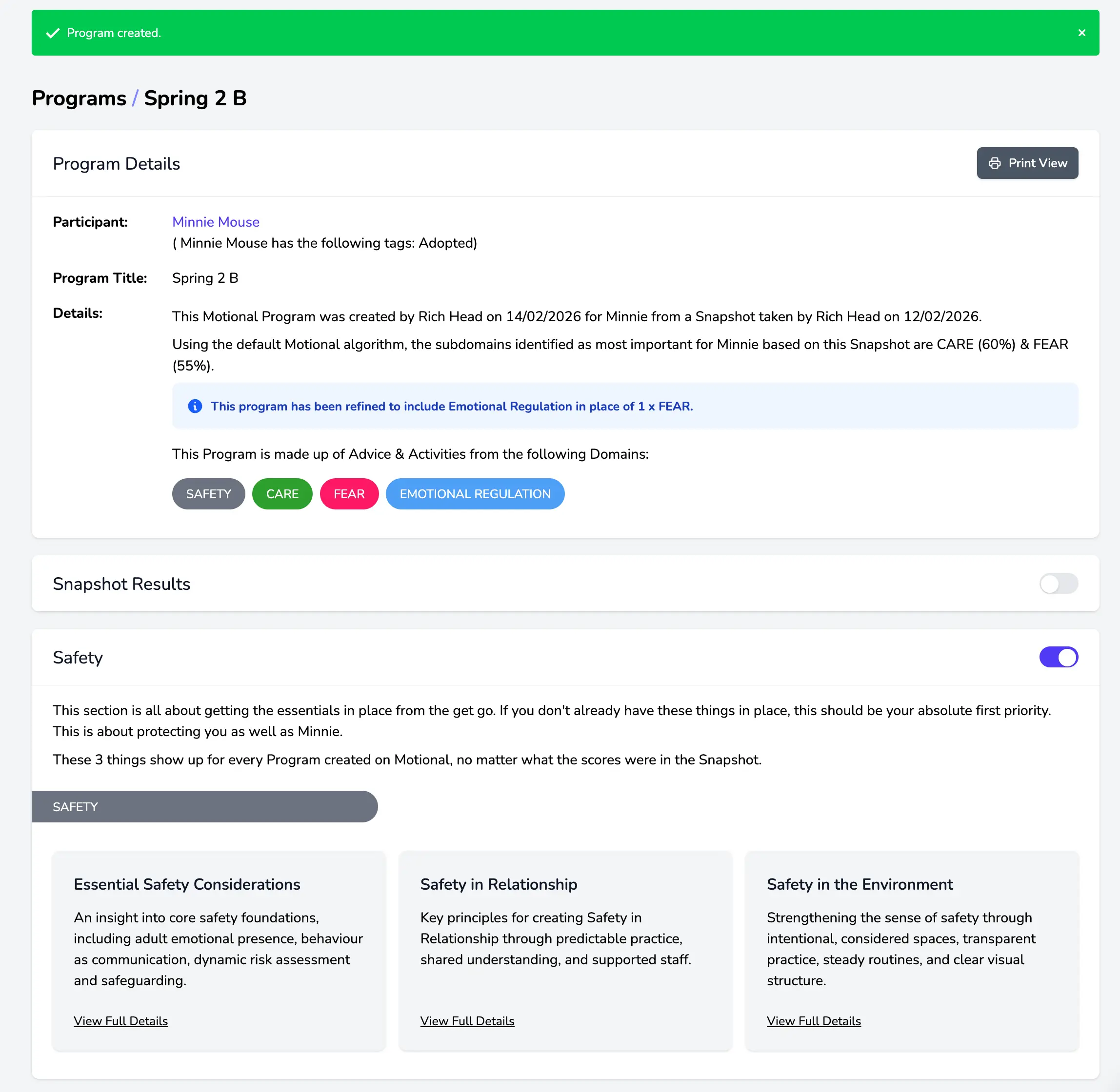 Motional support content image