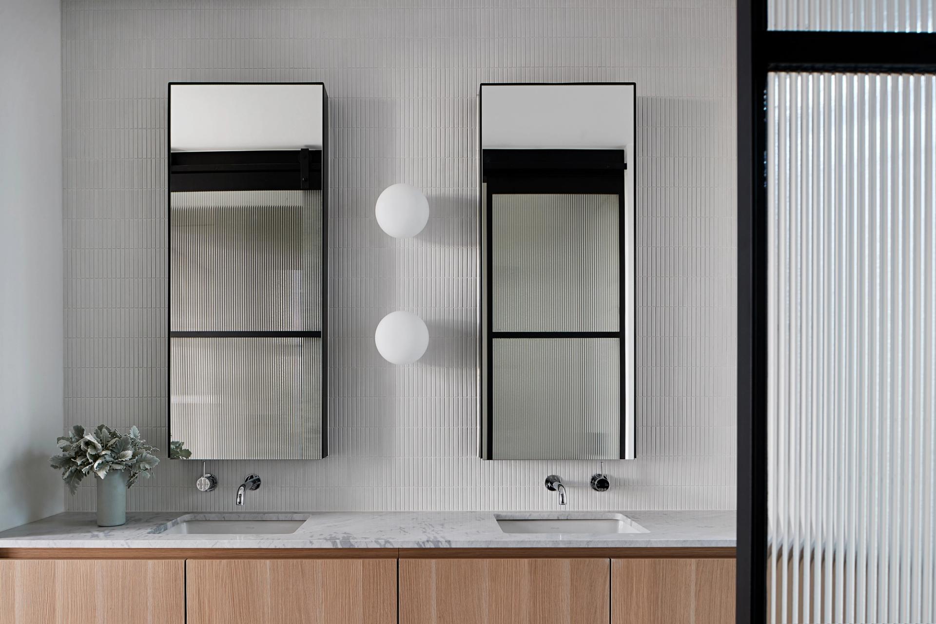 The bathrooms at Malvern House in Melbourne are peaceful sanctuaries.