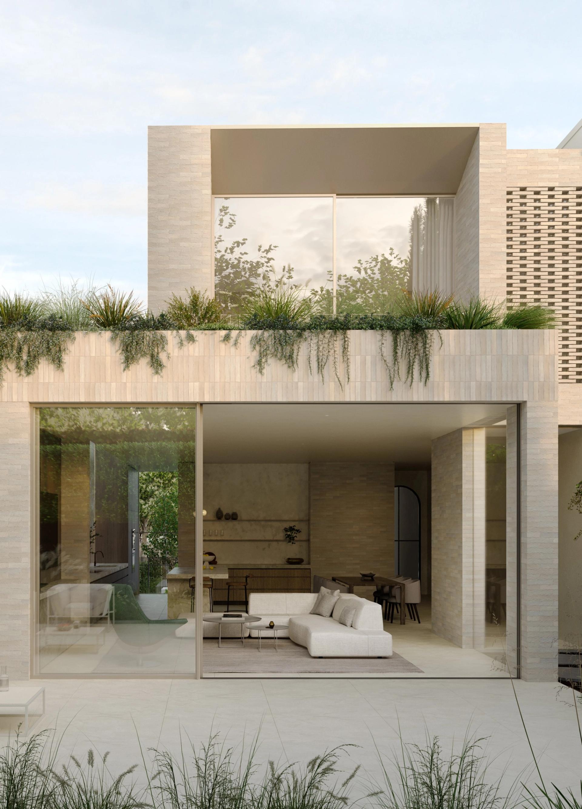 The Garden Terrace's set-back upper level overlooks a planted roof garden.