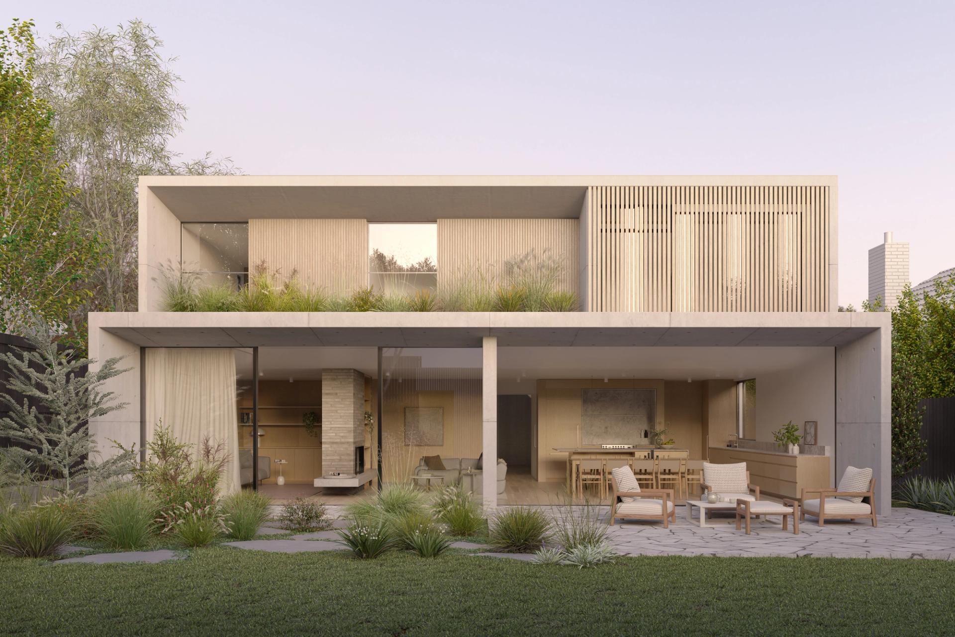 The Armadale home can expand into the landscaped garden to host large-scale dinners and parties.