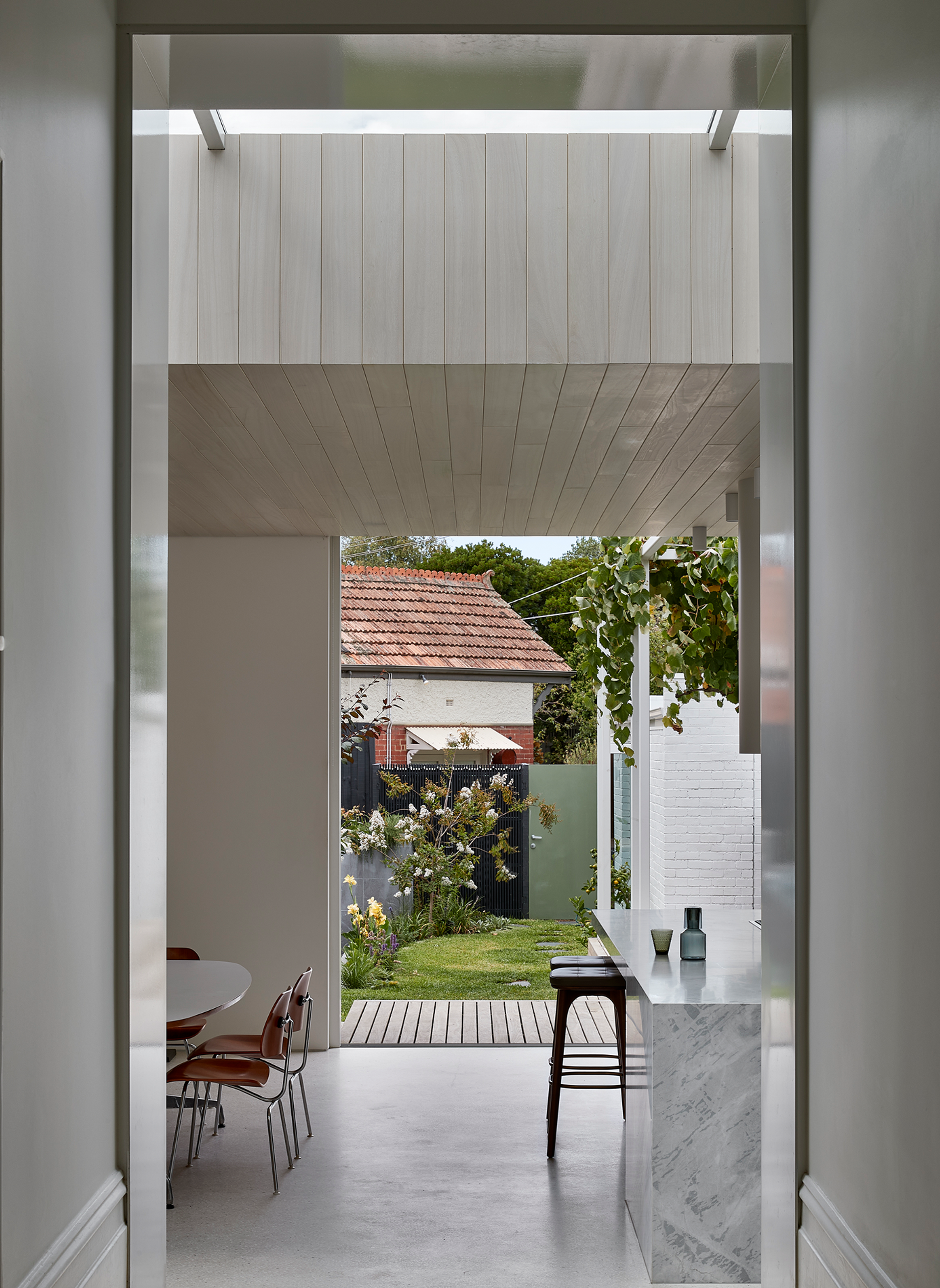 Eliza Blair's design response began with a linear skylight to emphasise the break between the period and contemporary parts of the home.