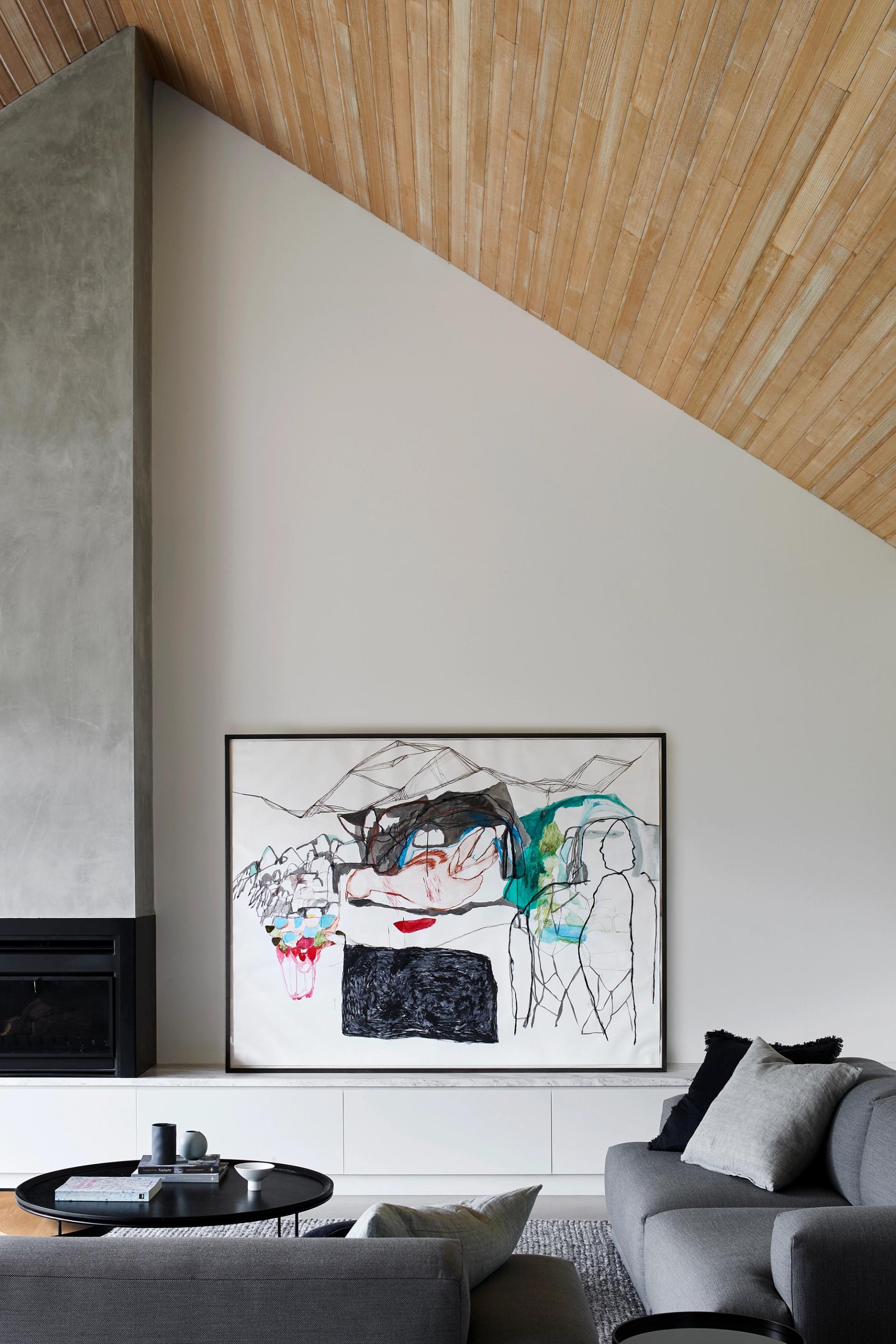 The barn-like pitched roof brings maximum volume to this Ballarat family home renovation.