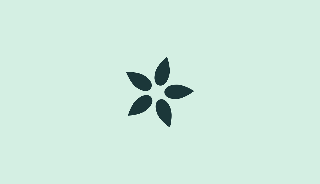 blue appleseed icon on light green background