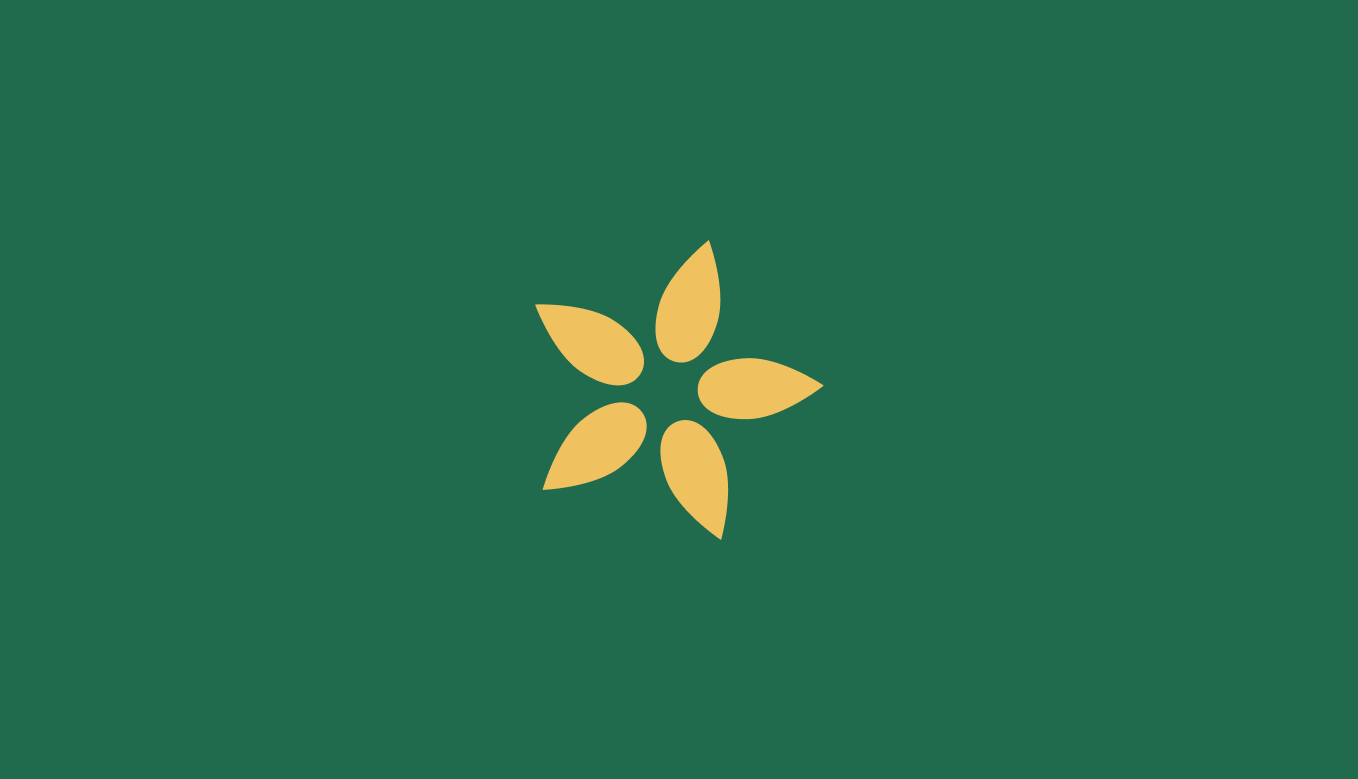 yellow Kansas Appleseed logo on a green background