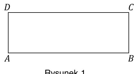 Rysunek 1: prostokąt ABCD o wymiarach 3 i 9 (D w lewym górnym rogu, C w prawym górnym, A w lewym dolnym, B w prawym dolnym).