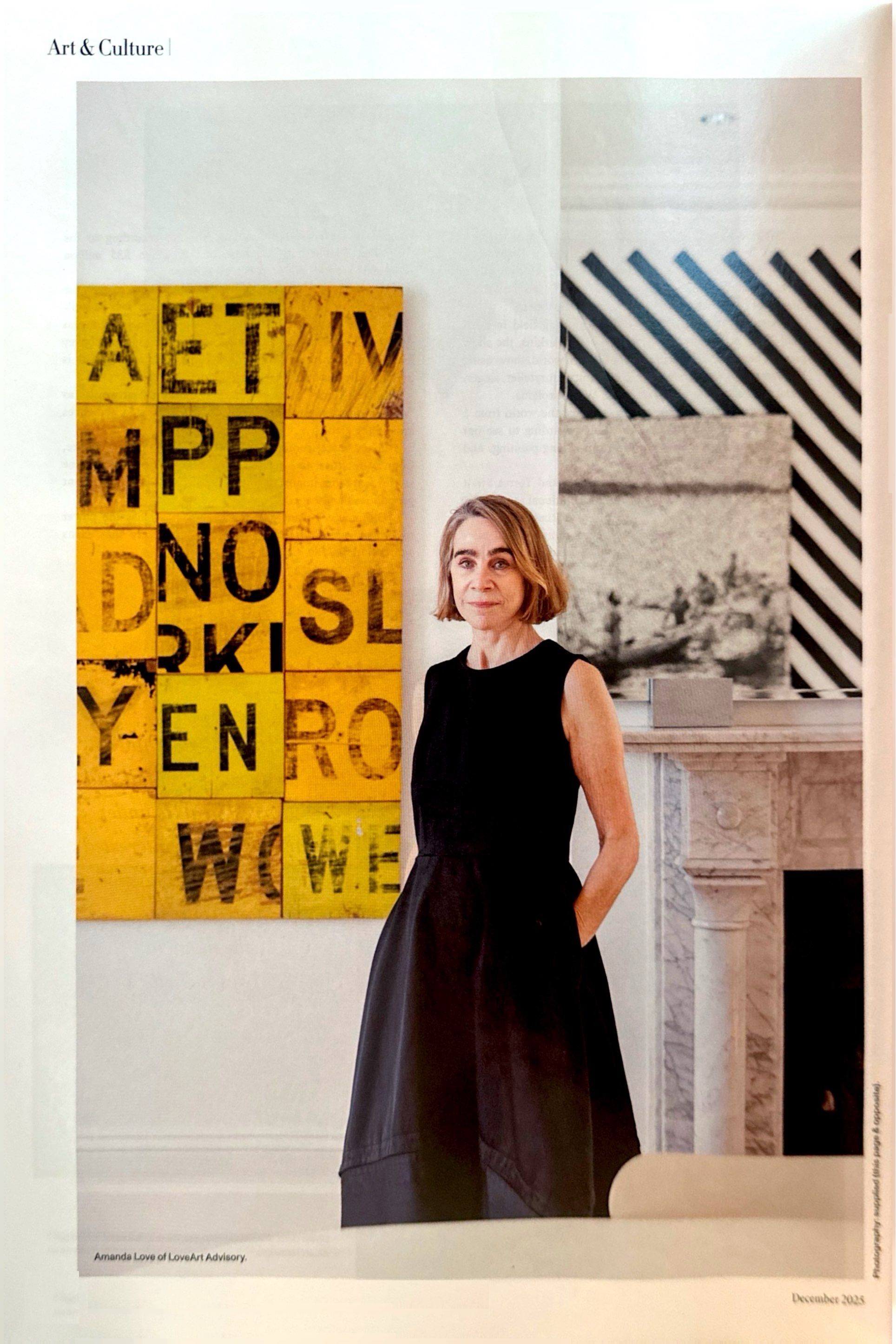 Amanda Love, Australian art advisor, featured in Harper’s Bazaar article “The Art Whisperers.”