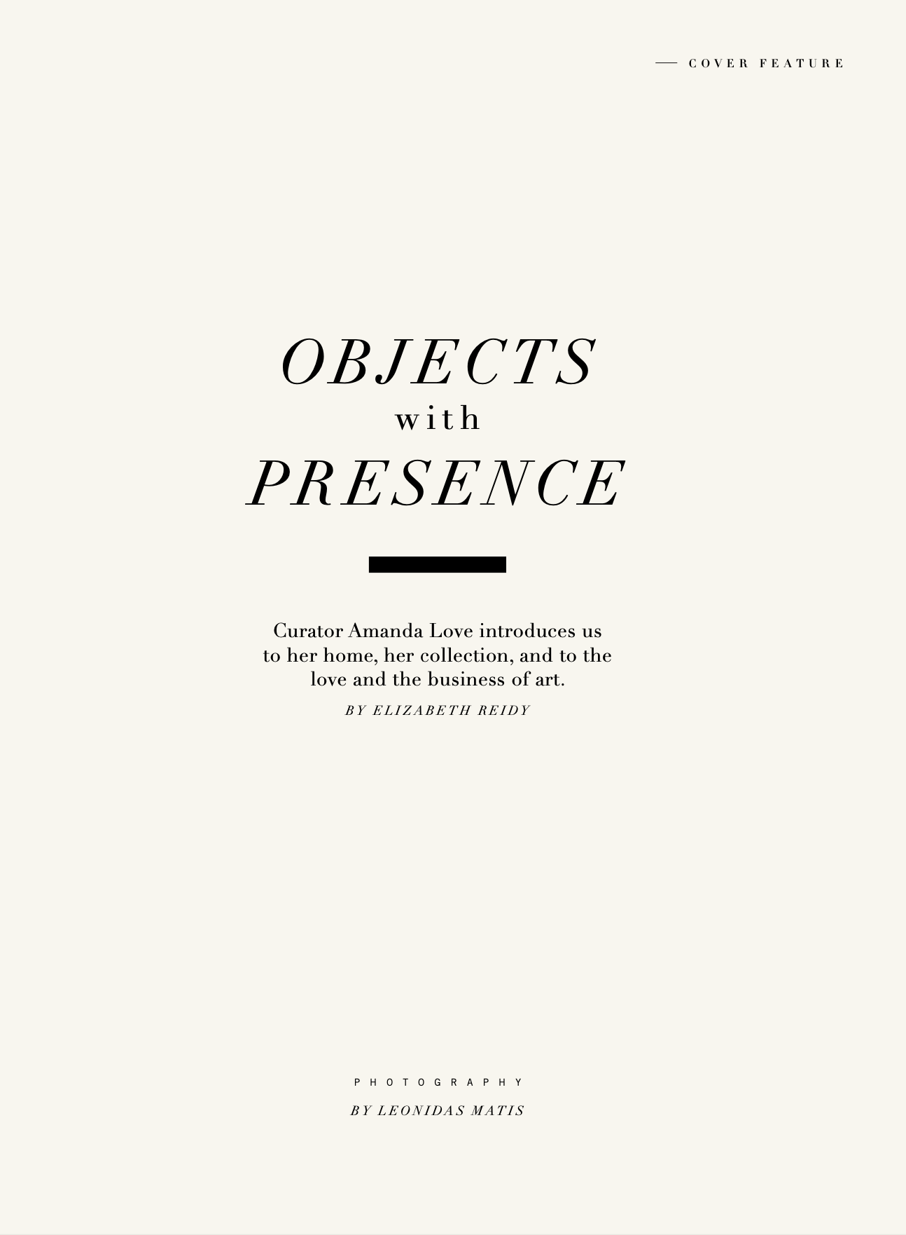 Objects with Presence: Amanda Love for Boulevard Magazine 2023