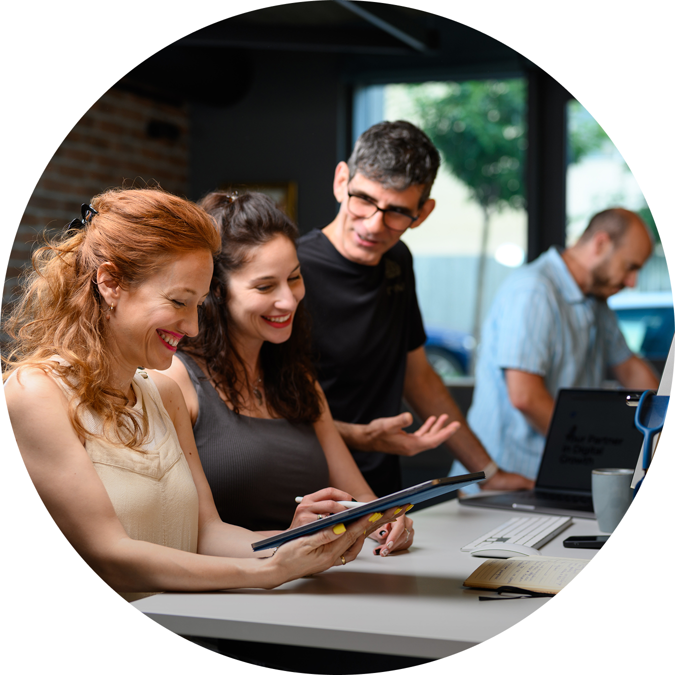 Droxic members working in the office