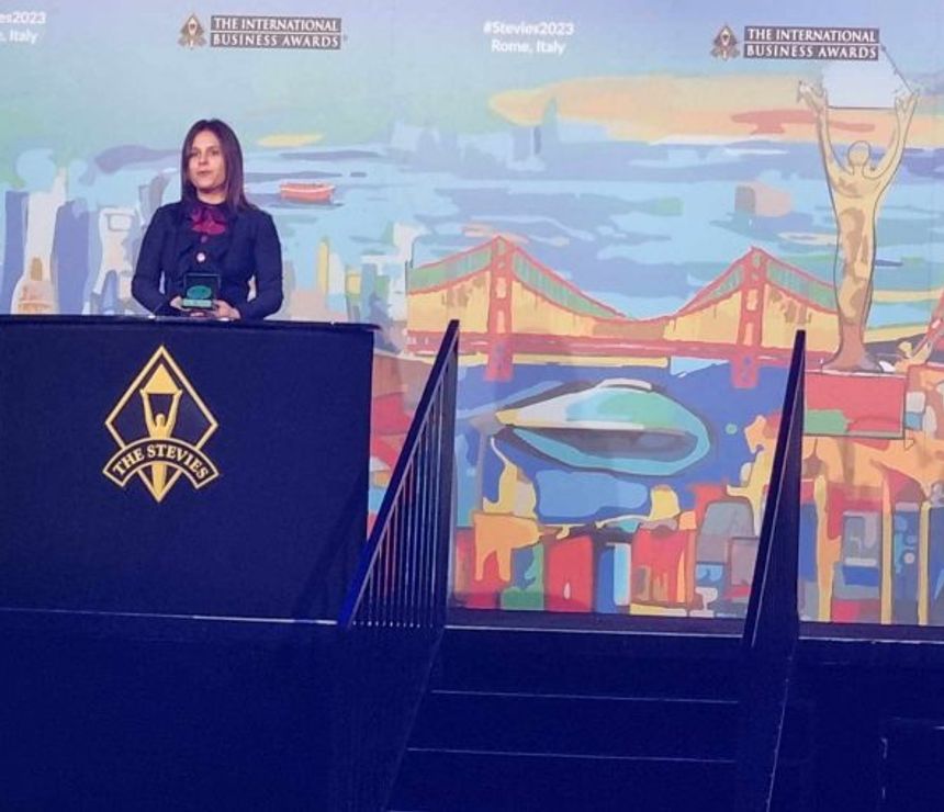 Hristina at Stevie Awards