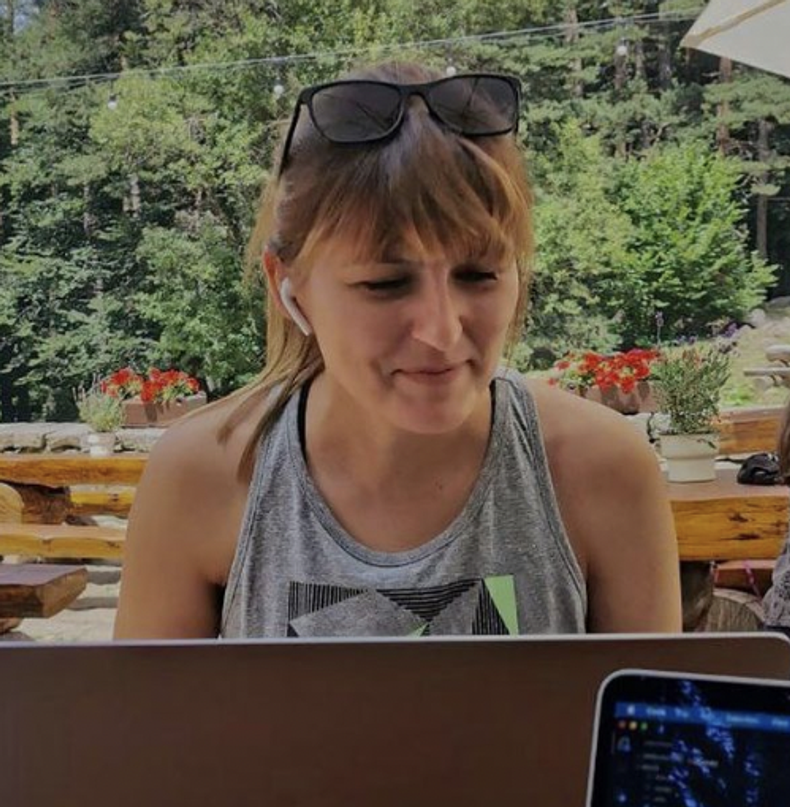 Emi working in the mountaings