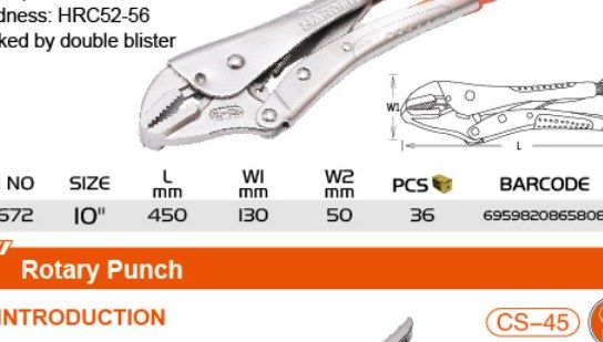Straight Jaw Lock-Grip Plier (10")