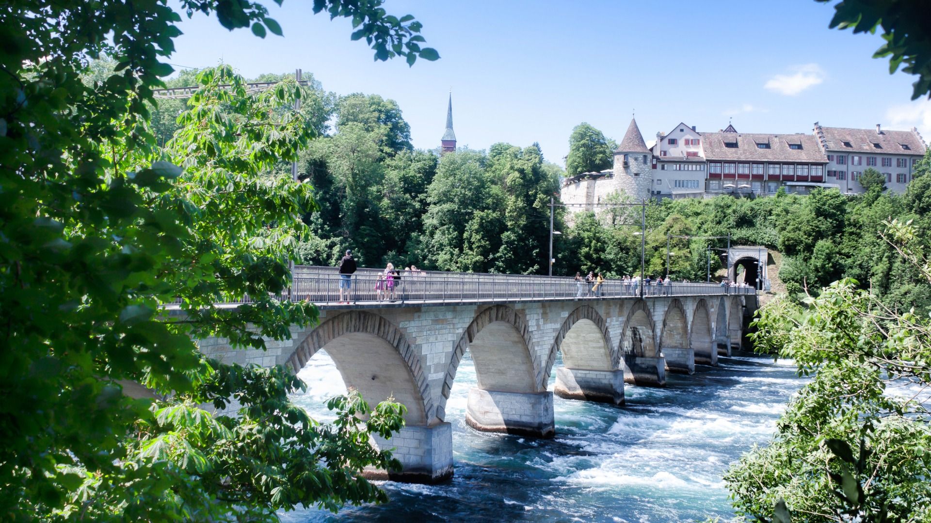 Rheinfall Brücke über den Rhein.