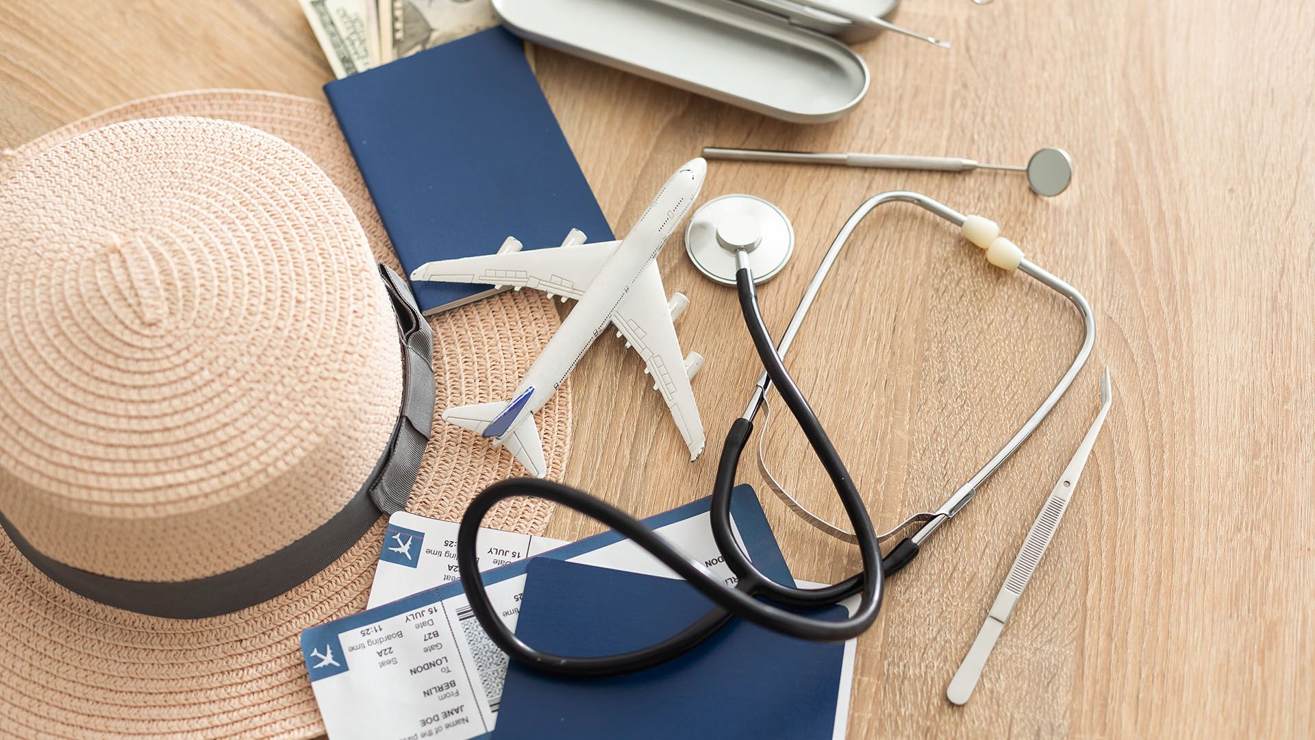 Medizinische Gadgets mit Urlaubsgegenständen