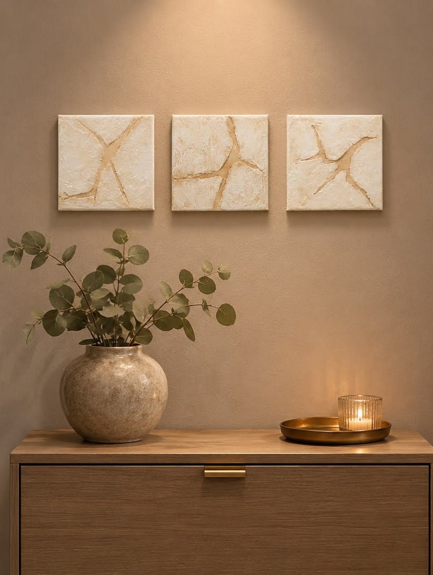 Soft Natural drieluik in interieur
