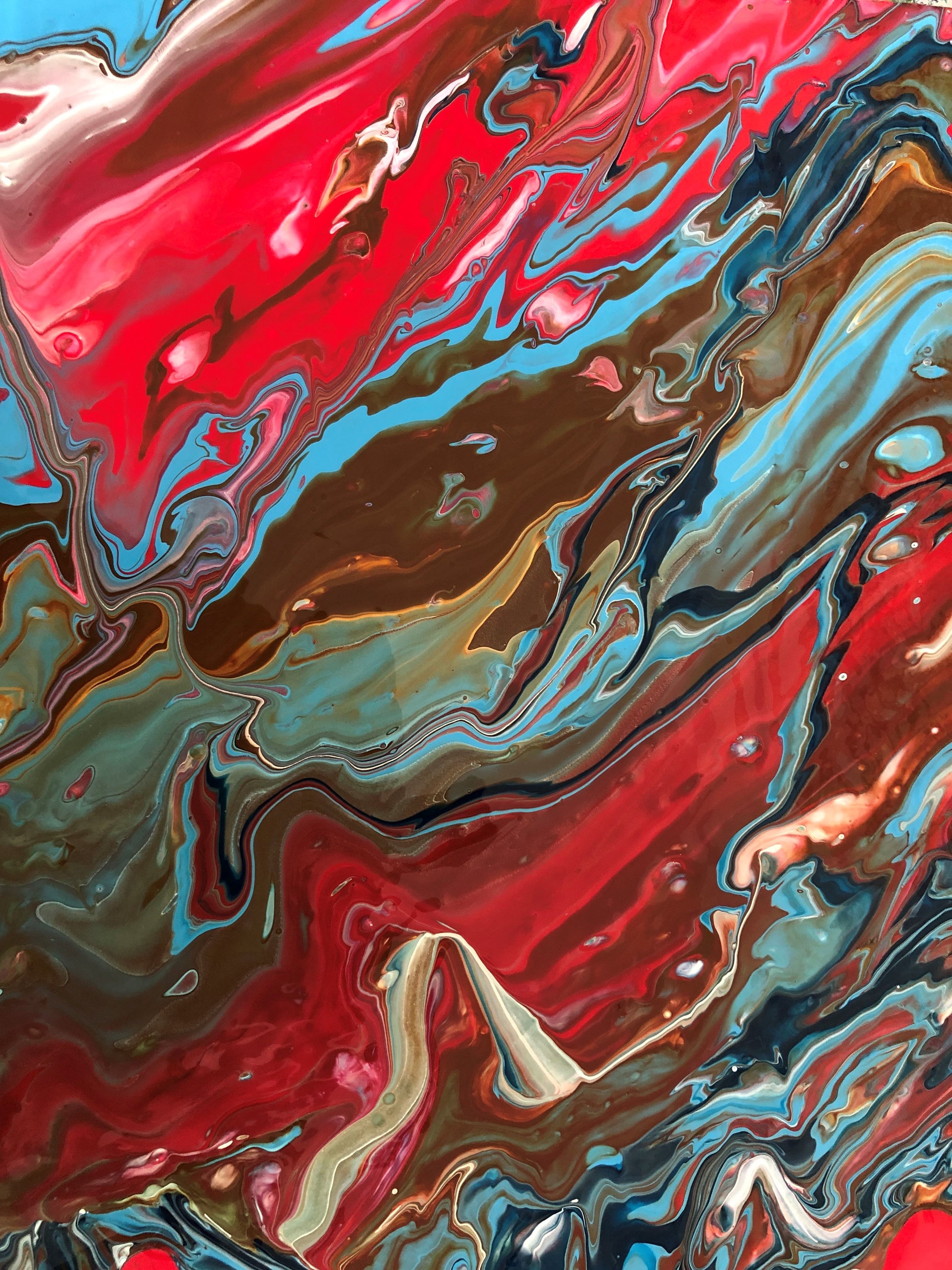 Acrylic pouring multicolor