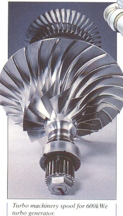 Turbo machinery spool for the 600 kW VT600 turbo generator