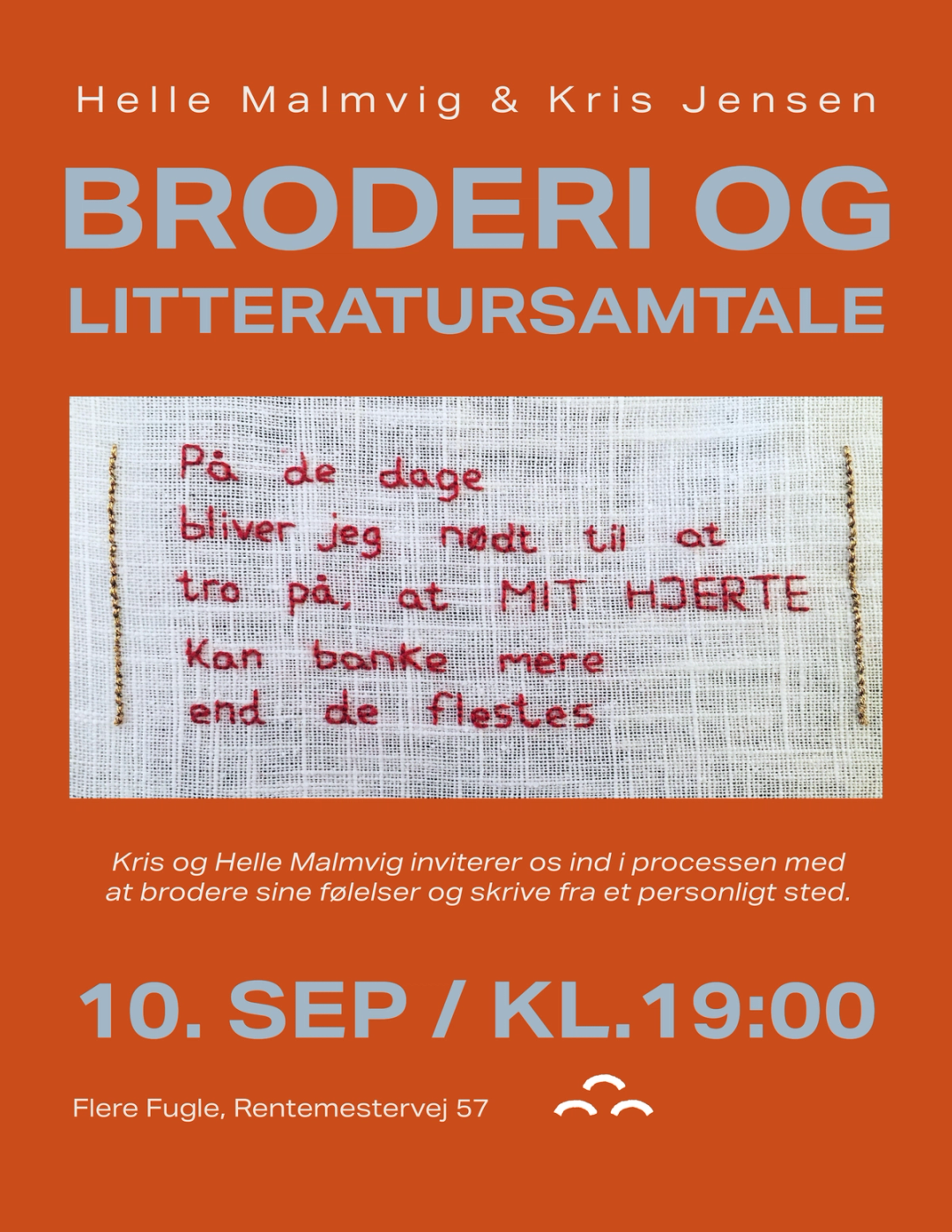 BRODERI OG LITTERATURSAMTALE: FØLSOMT BRODERI