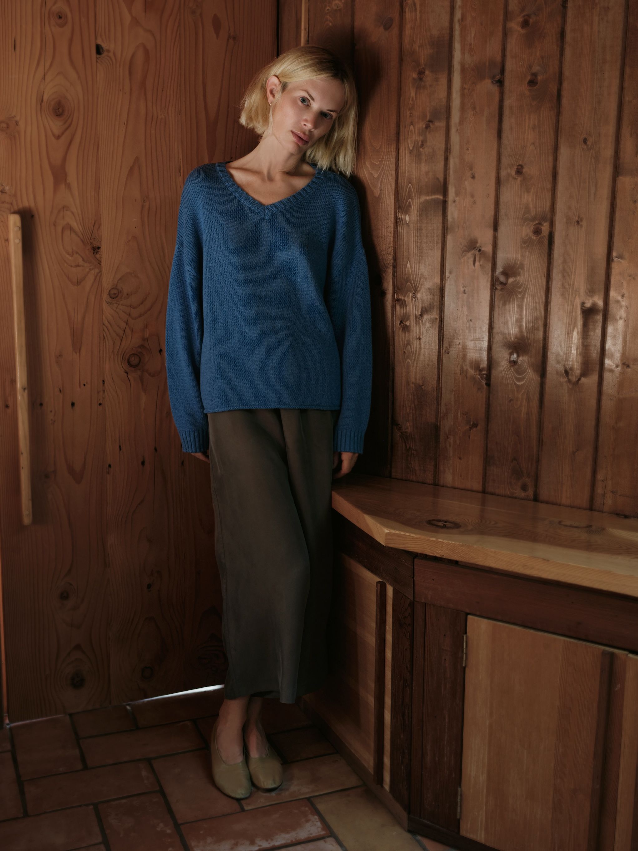 ABOVE, S-T-H Cove Jumper worn with Palais Slacks