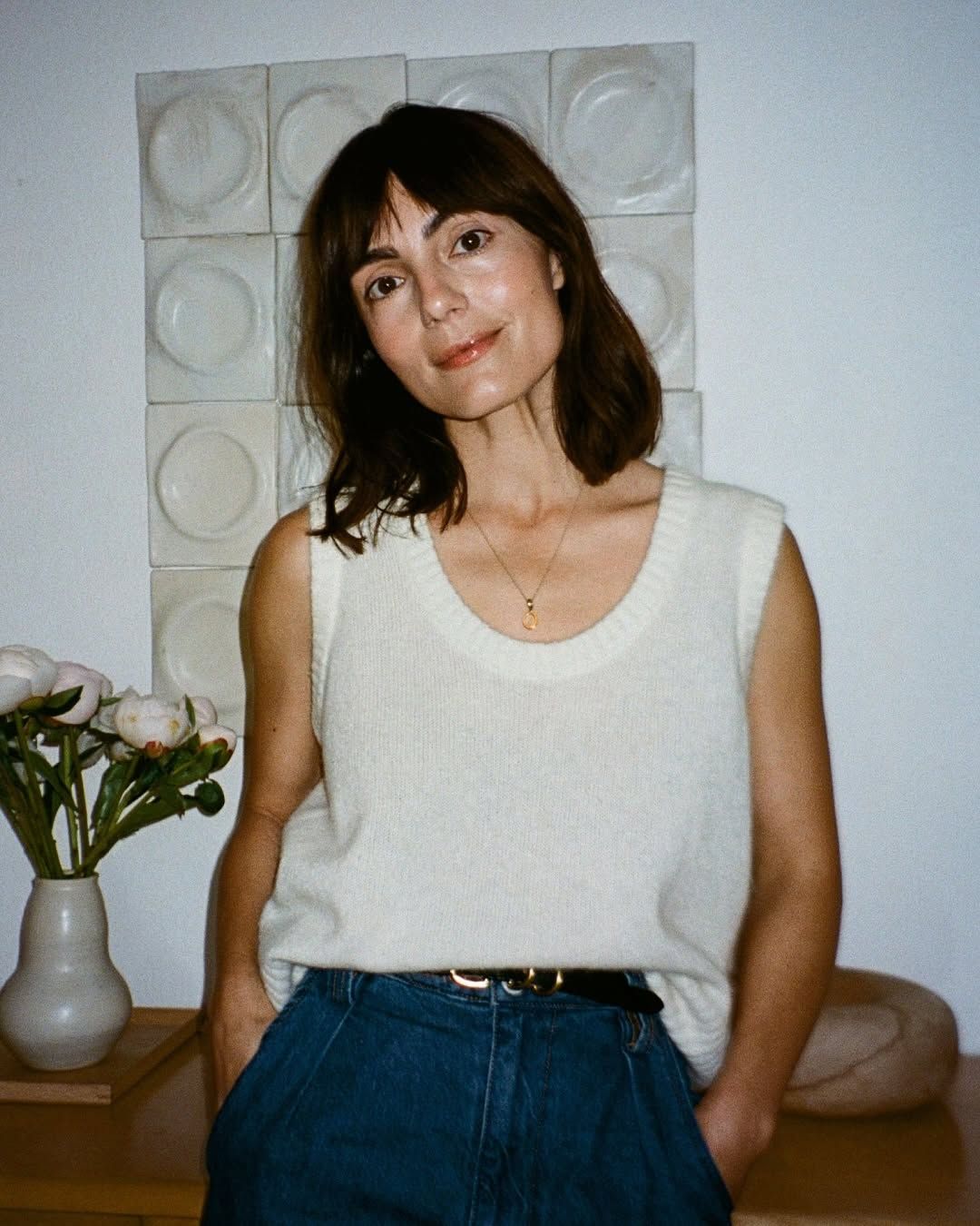 Scoop Neck Vest | Women's Knit Vest | Grey Melange Colour | Alpaca