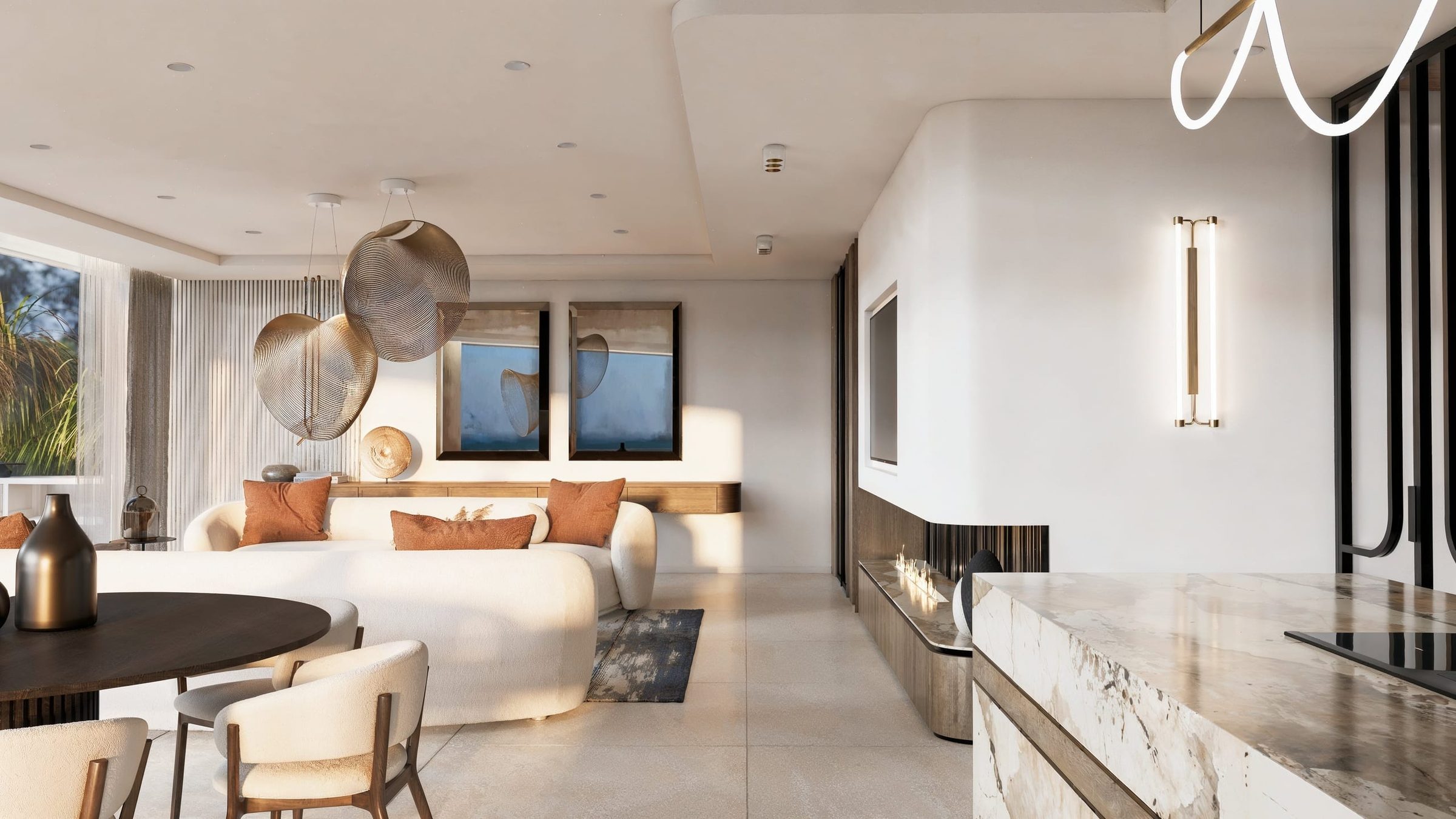 Océanide — séjour, rénovation d'appartement par Créa'Home