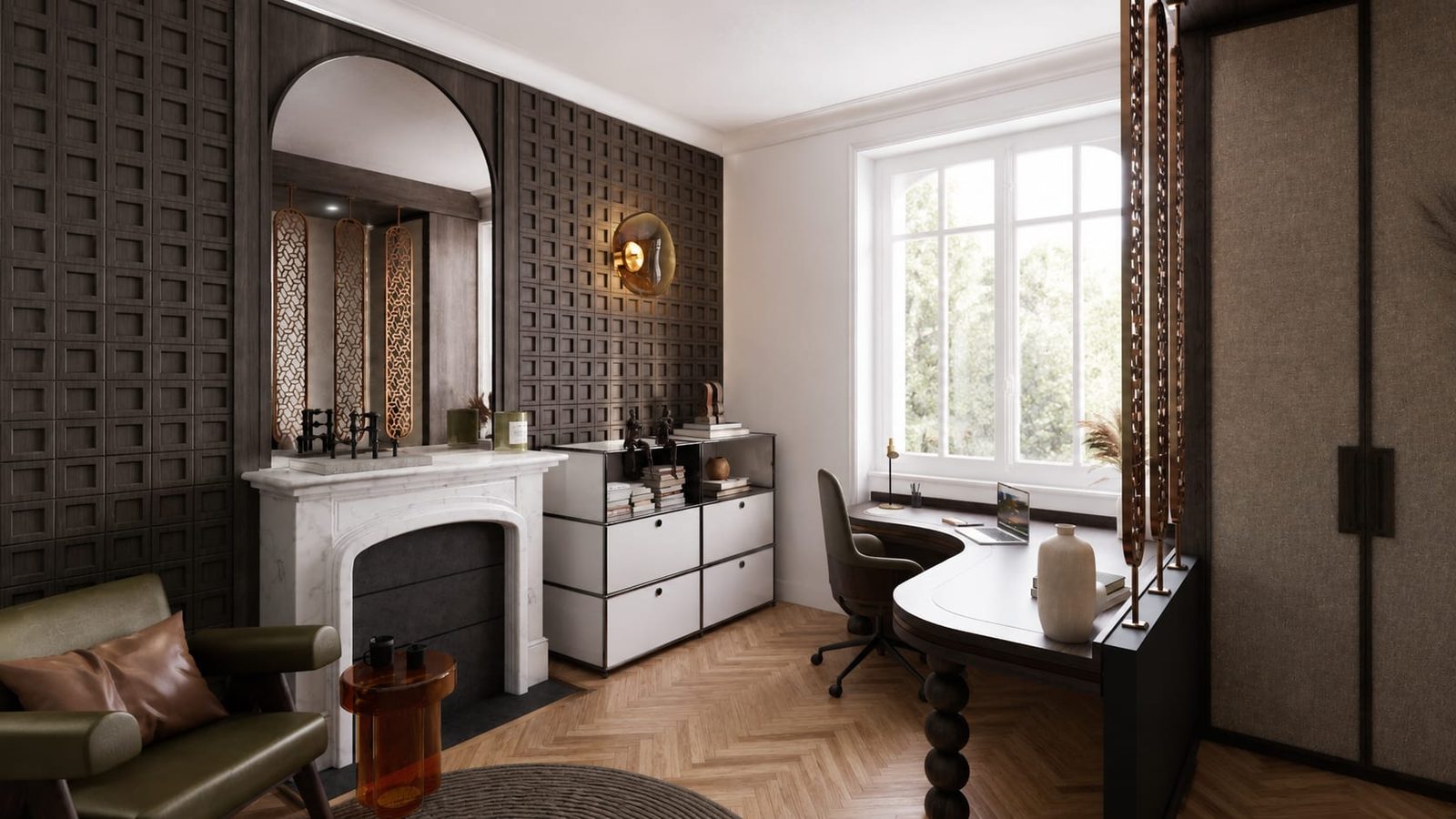 Rue du Temple, Paris — bureau, rénovation d'appartement par Créa'Home