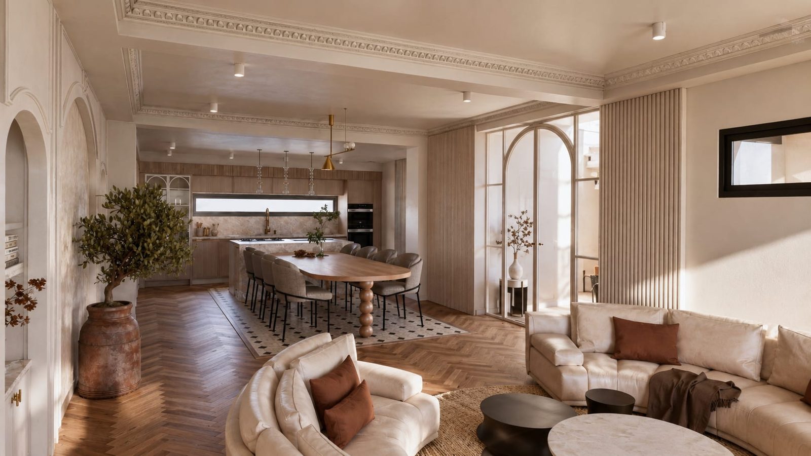Villa Kerquessaud, La Baule — séjour, rénovation de villa par Créa'Home