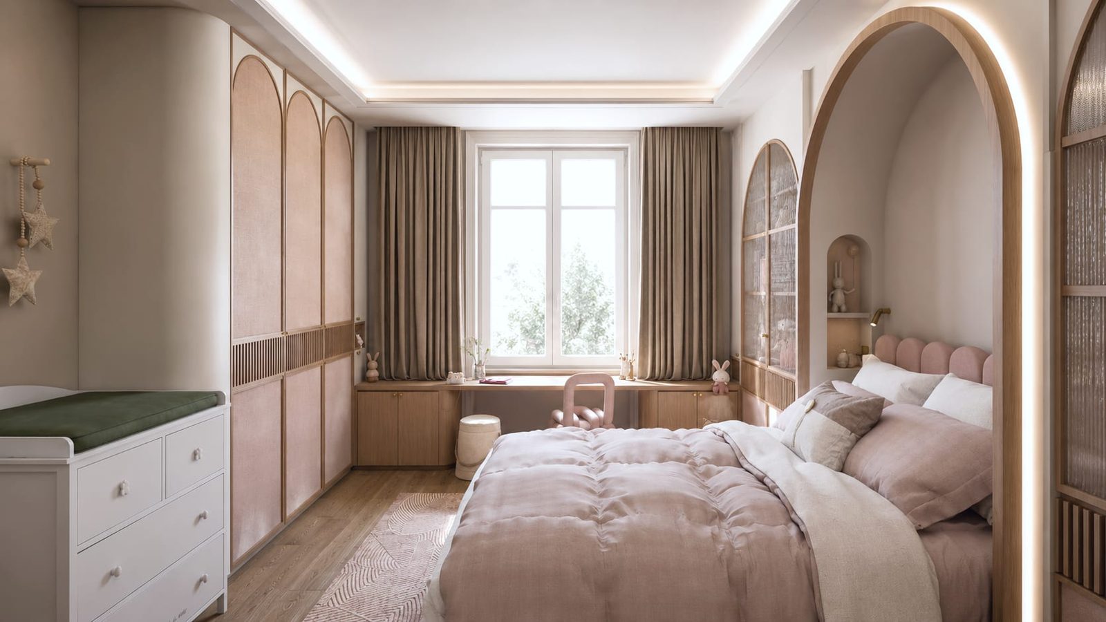 Rue du Temple, Paris — chambre, rénovation d'appartement par Créa'Home