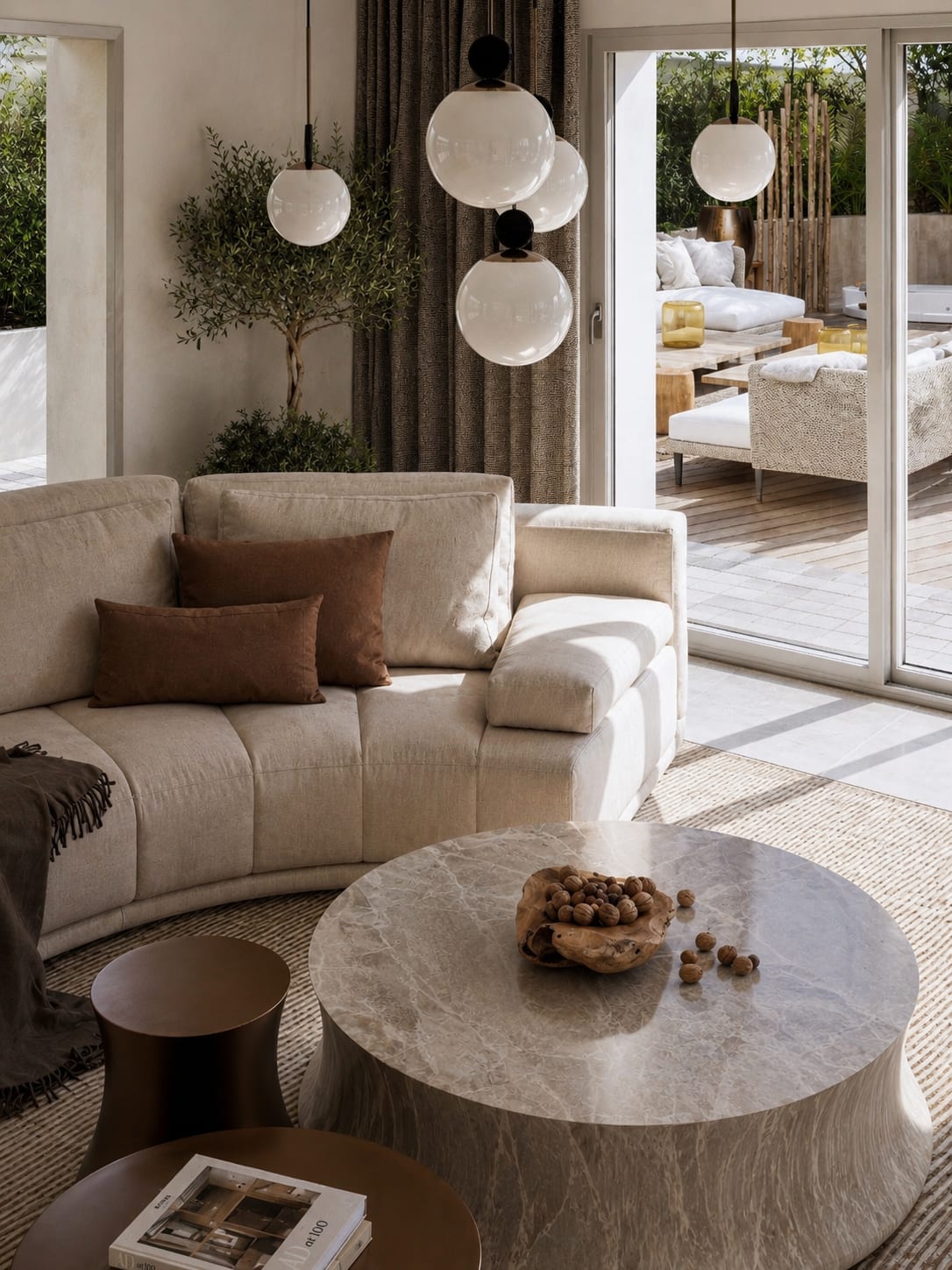 Clos Pecheret — salon, rénovation de villa par Créa'Home