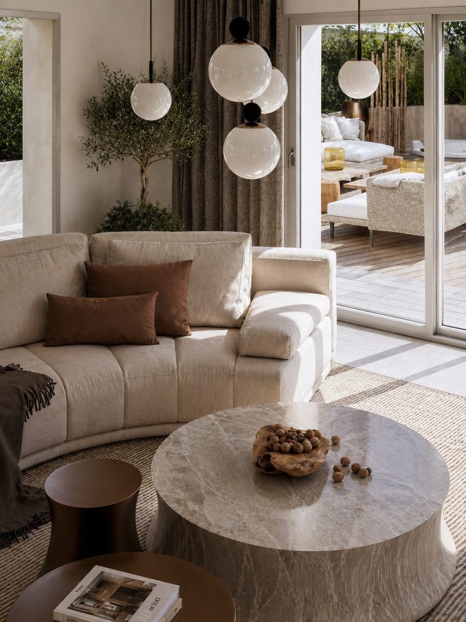 Clos Pecheret — salon, rénovation de villa par Créa'Home