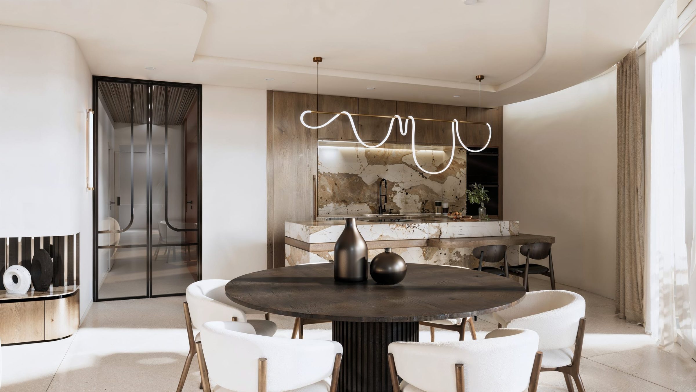 Océanide — salle à manger, rénovation d'appartement par Créa'Home