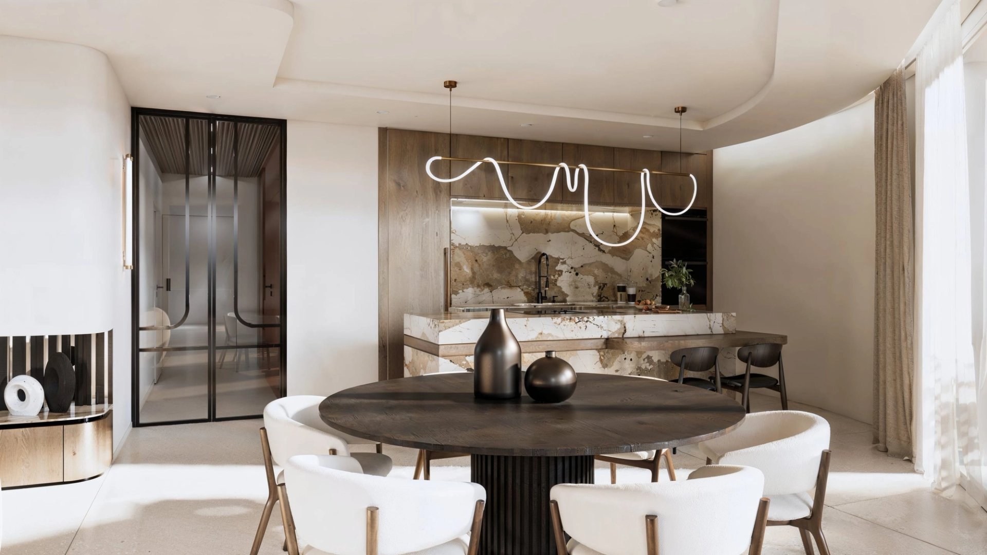 Océanide — salle à manger, rénovation d'appartement par Créa'Home