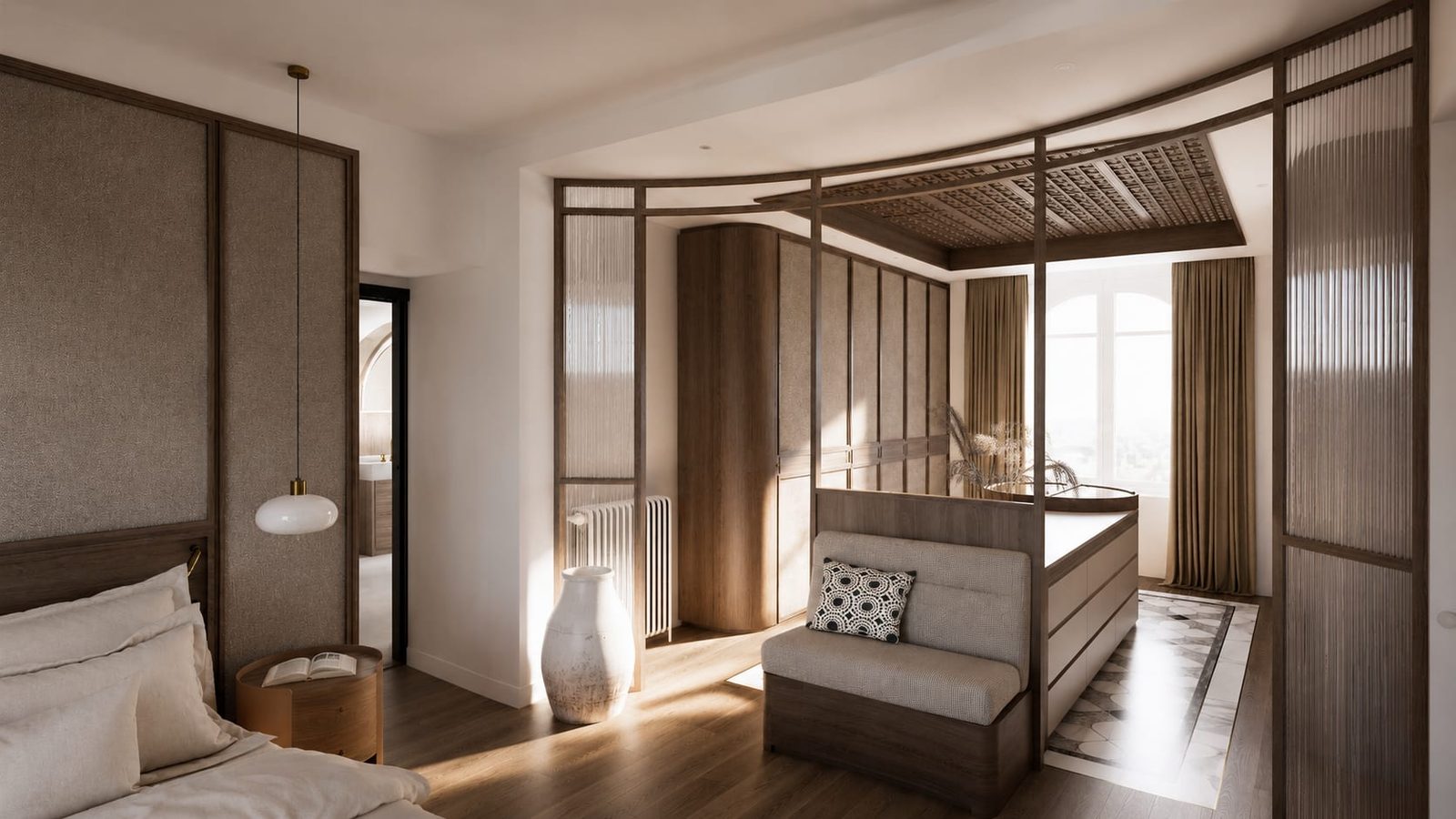 Rue du Temple, Paris — chambre, rénovation d'appartement par Créa'Home