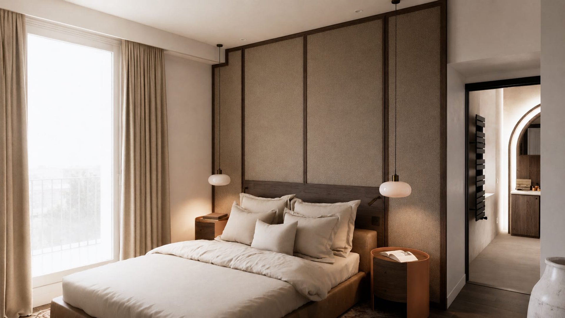 Rue du Temple, Paris — chambre, rénovation d'appartement par Créa'Home