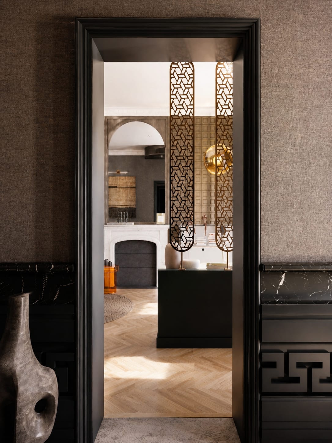 Rue du Temple, Paris — entrée, rénovation d'appartement par Créa'Home