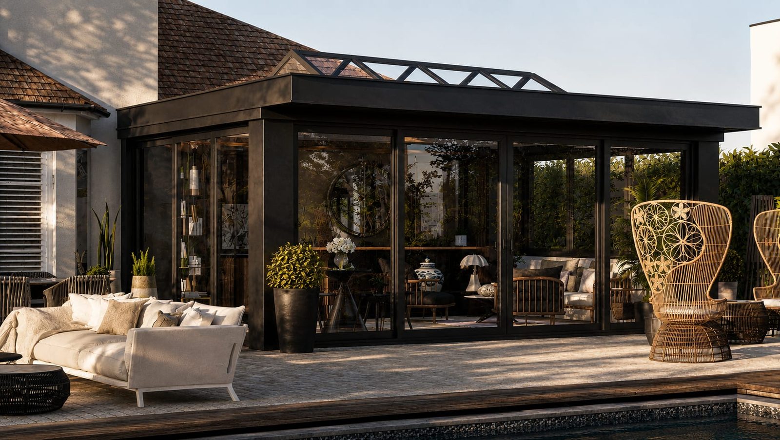 River Chan — vue 16, pool house & extension par Créa'Home