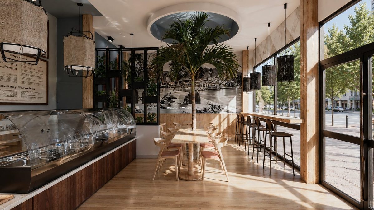 Restaurant Poke & Tea — architecture intérieure Créa'Home