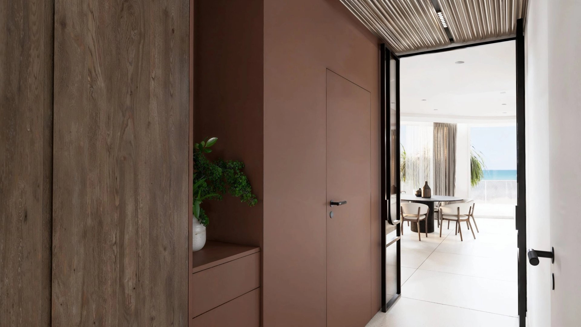 Océanide — entrée, rénovation d'appartement par Créa'Home