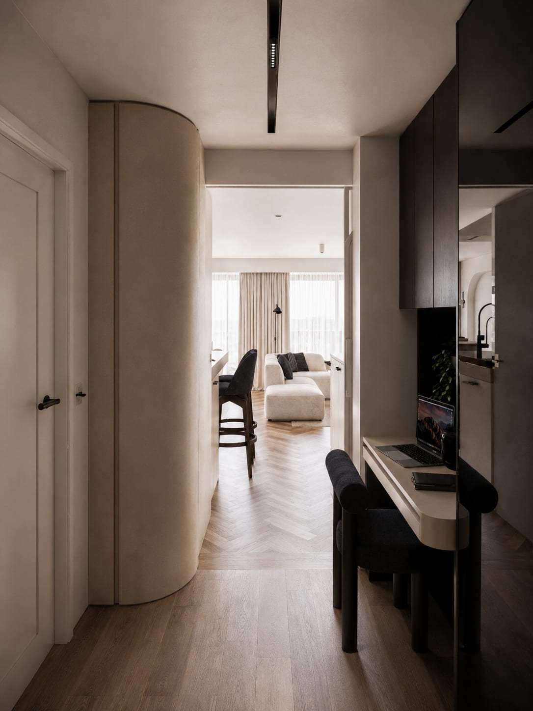 Wagram, Paris — couloir, rénovation d'appartement par Créa'Home