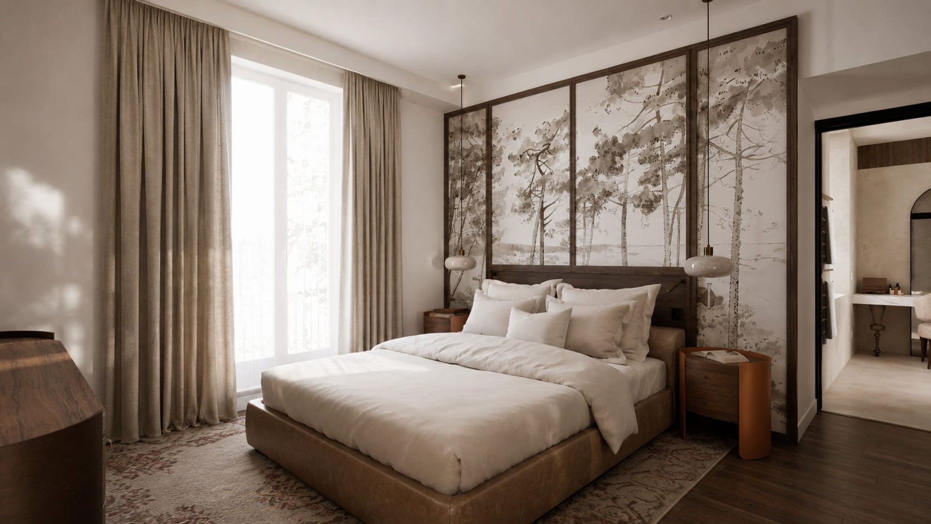Rue du Temple, Paris — chambre, rénovation d'appartement par Créa'Home